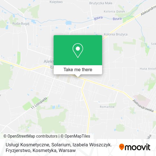 Usługi Kosmetyczne, Solarium, Izabela Woszczyk. Fryzjerstwo, Kosmetyka map