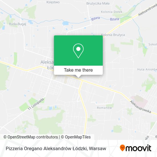 Pizzeria Oregano Aleksandrów Łódzki map