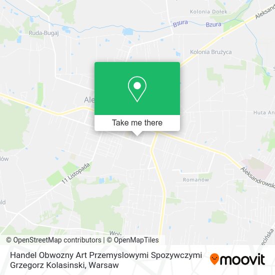 Handel Obwozny Art Przemyslowymi Spozywczymi Grzegorz Kolasinski map