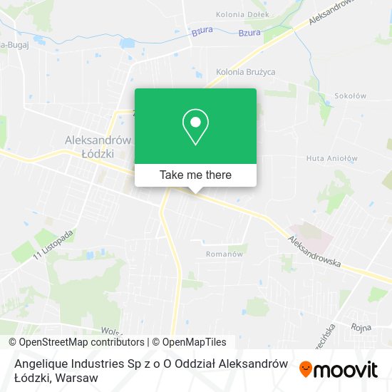 Angelique Industries Sp z o O Oddział Aleksandrów Łódzki map