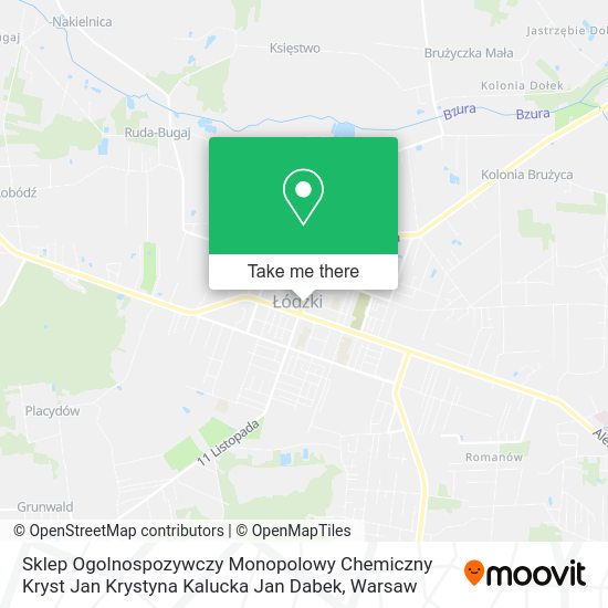 Sklep Ogolnospozywczy Monopolowy Chemiczny Kryst Jan Krystyna Kalucka Jan Dabek map