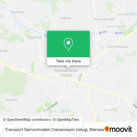 Карта Transport Samochodem Ciezarowym Uslugi