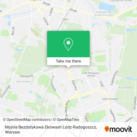 Myjnia Bezdotykowa Ekowash Lódz-Radogoszcz map