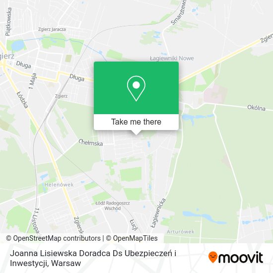 Joanna Lisiewska Doradca Ds Ubezpieczeń i Inwestycji map