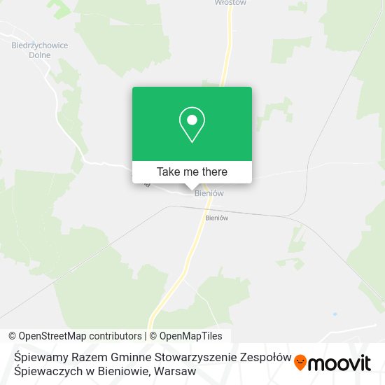 Śpiewamy Razem Gminne Stowarzyszenie Zespołów Śpiewaczych w Bieniowie map