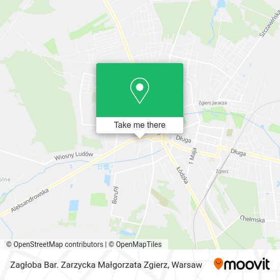 Zagłoba Bar. Zarzycka Małgorzata Zgierz map