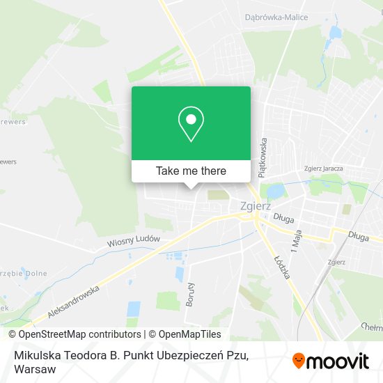 Карта Mikulska Teodora B. Punkt Ubezpieczeń Pzu