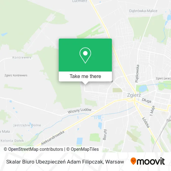Карта Skalar Biuro Ubezpieczeń Adam Filipczak