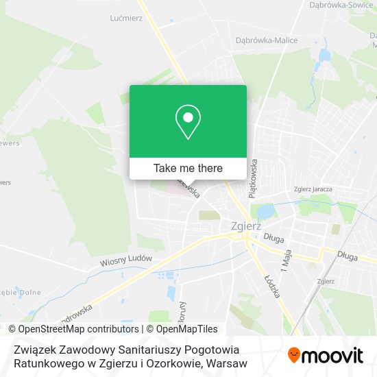 Związek Zawodowy Sanitariuszy Pogotowia Ratunkowego w Zgierzu i Ozorkowie map