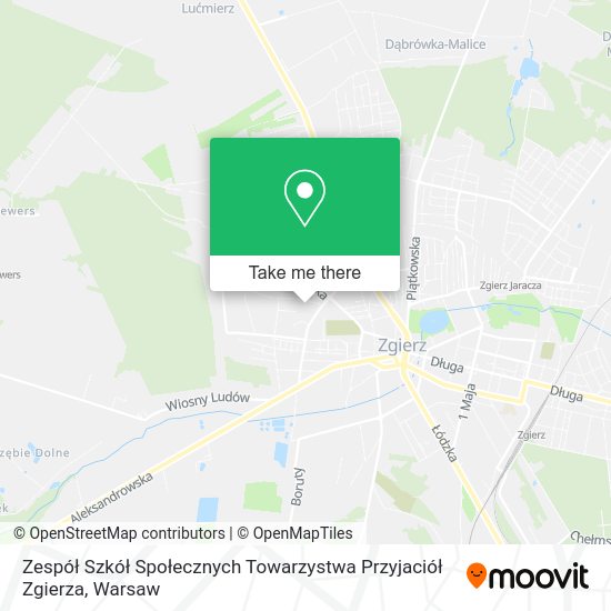 Zespół Szkół Społecznych Towarzystwa Przyjaciół Zgierza map