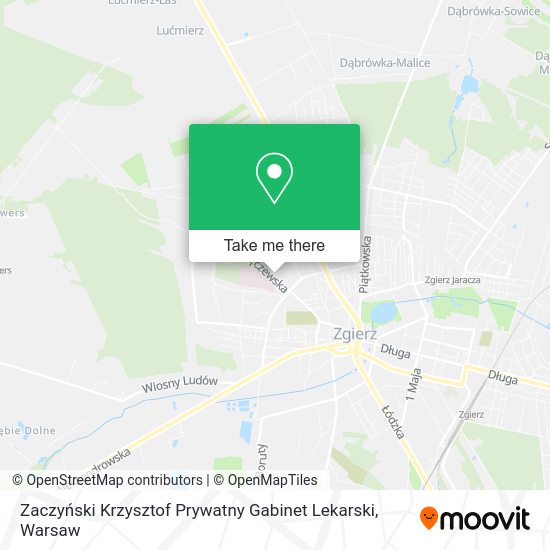 Карта Zaczyński Krzysztof Prywatny Gabinet Lekarski