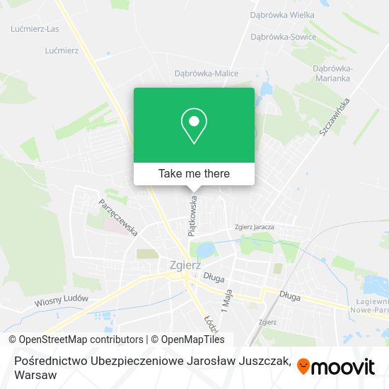 Pośrednictwo Ubezpieczeniowe Jarosław Juszczak map