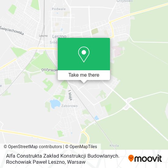 Карта Alfa Construkta Zakład Konstrukcji Budowlanych. Rochowiak Paweł Leszno
