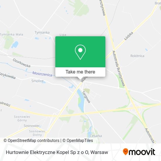 Hurtownie Elektryczne Kopel Sp z o O map