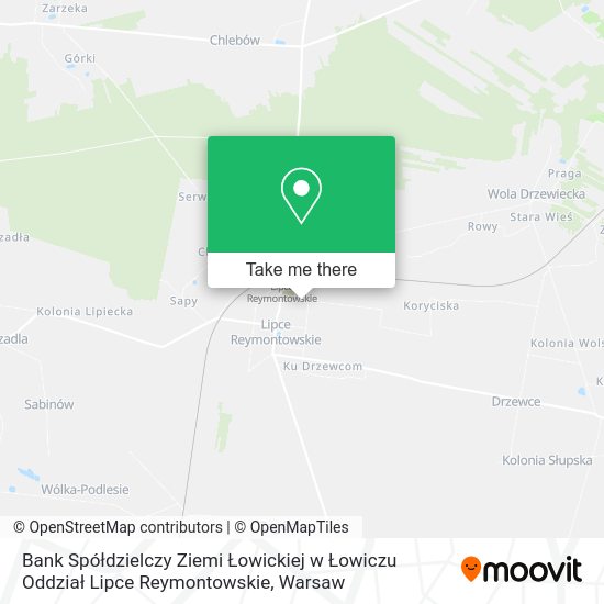 Bank Spółdzielczy Ziemi Łowickiej w Łowiczu Oddział Lipce Reymontowskie map