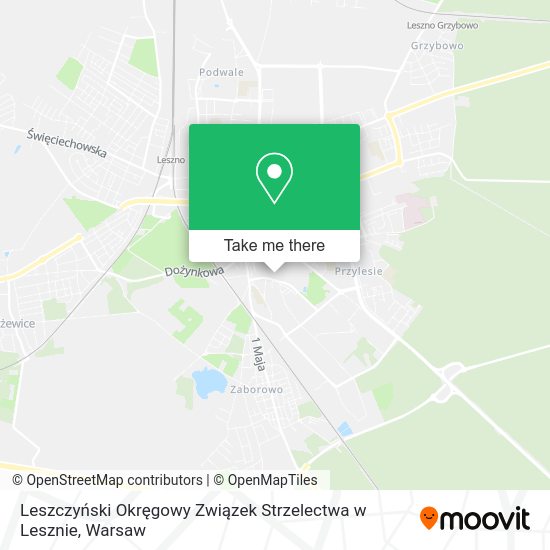 Leszczyński Okręgowy Związek Strzelectwa w Lesznie map