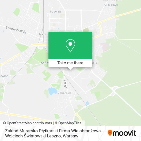 Карта Zakład Murarsko Płytkarski Firma Wielobranżowa Wojciech Światowski Leszno