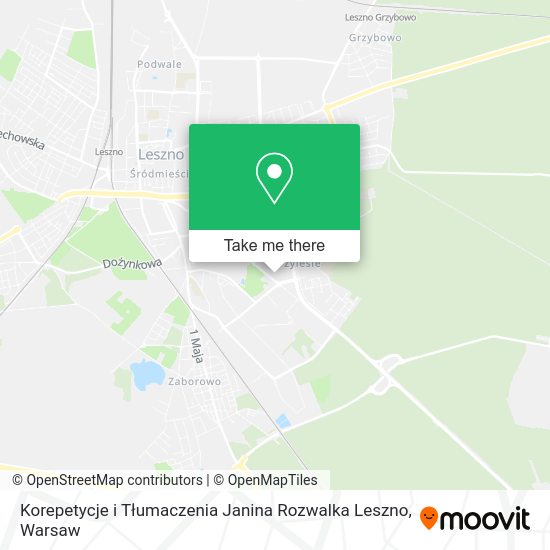 Korepetycje i Tłumaczenia Janina Rozwalka Leszno map