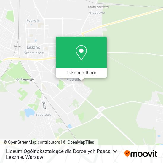 Liceum Ogólnokształcące dla Dorosłych Pascal w Lesznie map