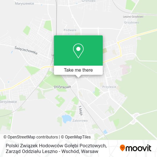 Polski Związek Hodowców Gołębi Pocztowych, Zarząd Oddziału Leszno - Wschód map