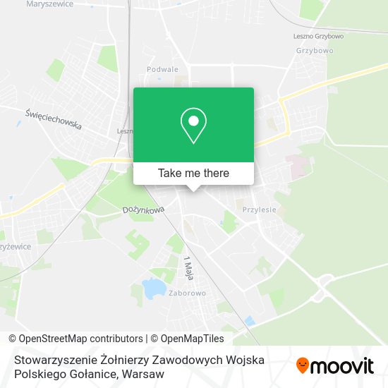 Stowarzyszenie Żołnierzy Zawodowych Wojska Polskiego Gołanice map