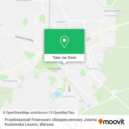 Przedstawiciel Finansowo Ubezpieczeniowy Jolanta Kozłowska Leszno map