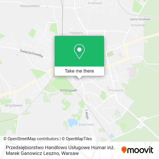 Przedsiębiorstwo Handlowo Usługowe Humar inż. Marek Ganowicz Leszno map