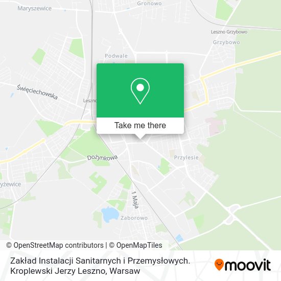 Zakład Instalacji Sanitarnych i Przemysłowych. Kroplewski Jerzy Leszno map