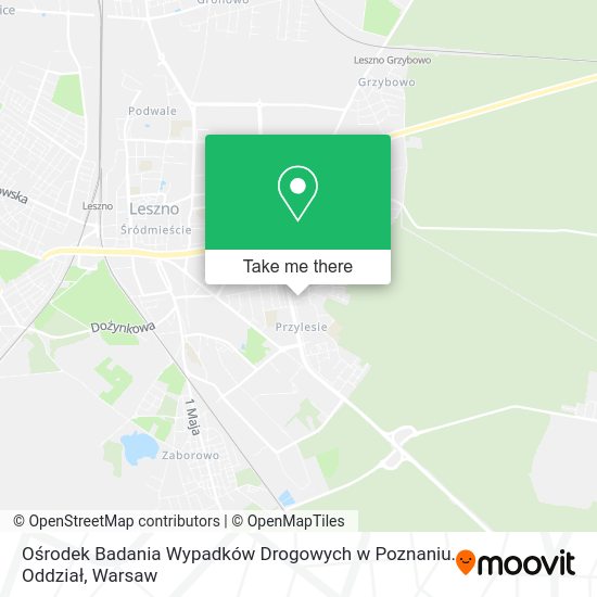 Ośrodek Badania Wypadków Drogowych w Poznaniu. Oddział map