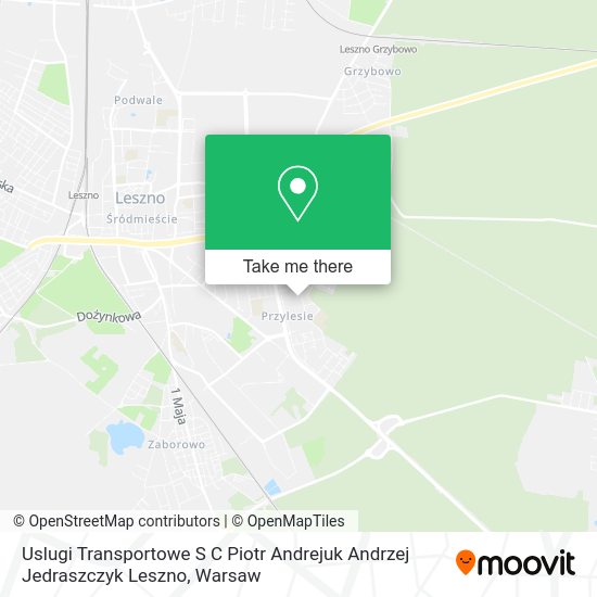 Карта Uslugi Transportowe S C Piotr Andrejuk Andrzej Jedraszczyk Leszno