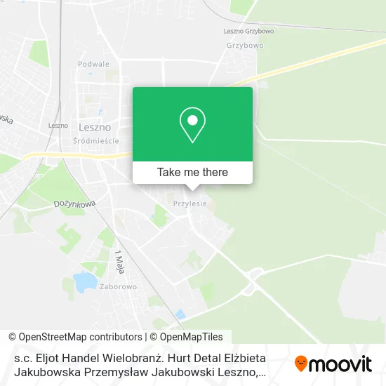 s.c. Eljot Handel Wielobranż. Hurt Detal Elżbieta Jakubowska Przemysław Jakubowski Leszno map