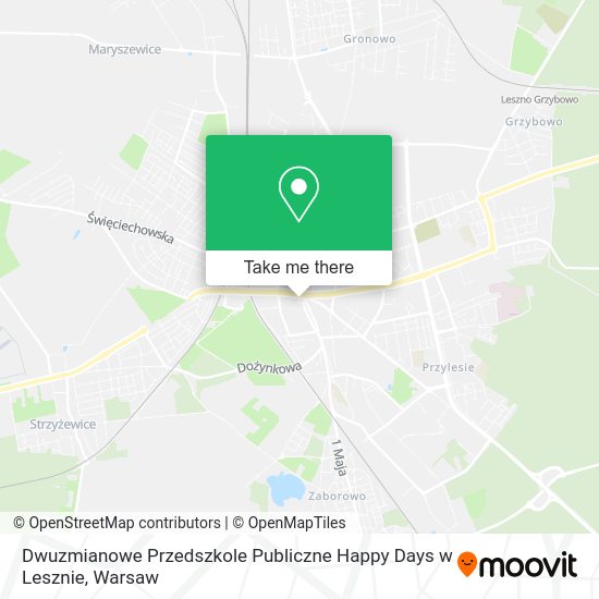 Dwuzmianowe Przedszkole Publiczne Happy Days w Lesznie map