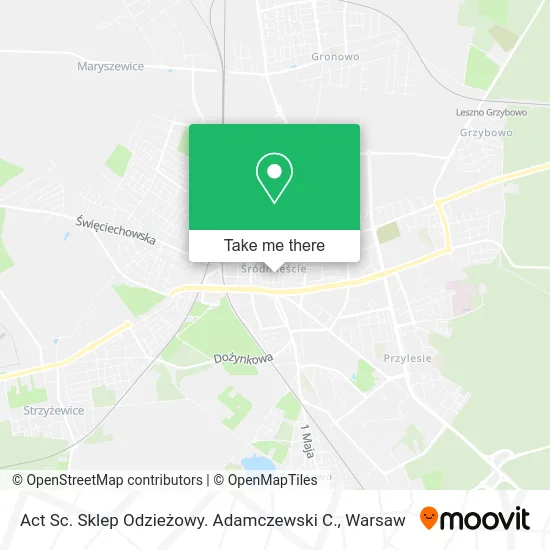 Карта Act Sc. Sklep Odzieżowy. Adamczewski C.