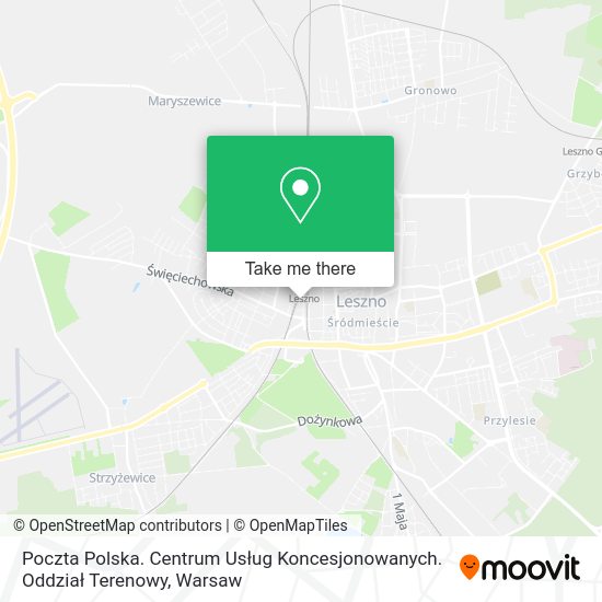 Poczta Polska. Centrum Usług Koncesjonowanych. Oddział Terenowy map