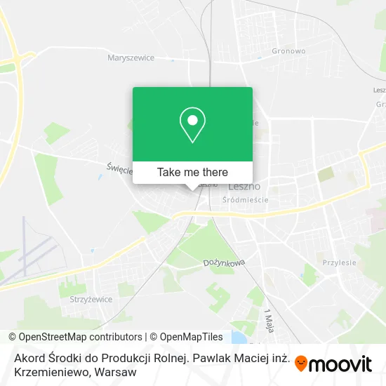 Akord Środki do Produkcji Rolnej. Pawlak Maciej inż. Krzemieniewo map