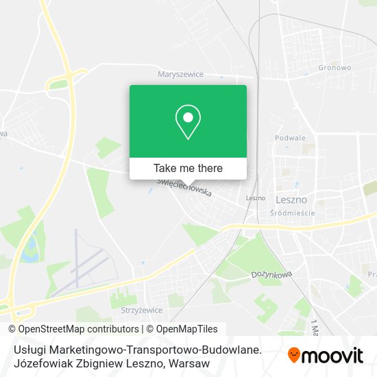 Карта Usługi Marketingowo-Transportowo-Budowlane. Józefowiak Zbigniew Leszno