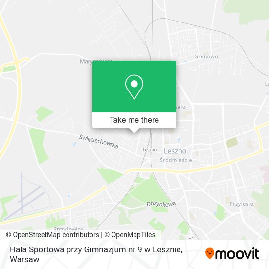 Hala Sportowa przy Gimnazjum nr 9 w Lesznie map