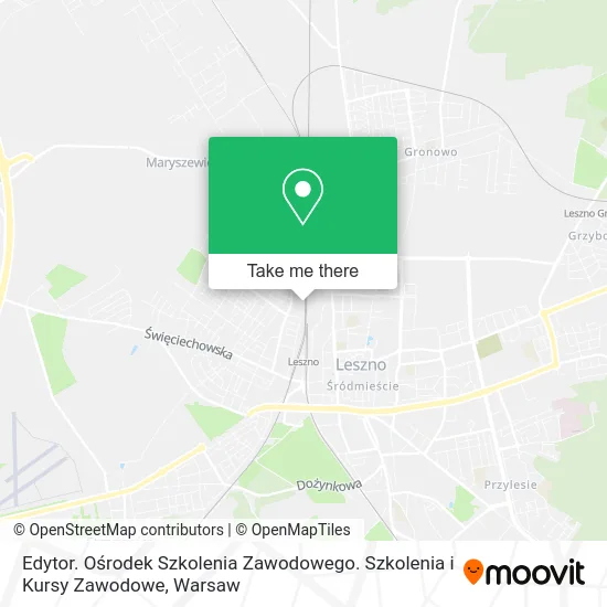 Карта Edytor. Ośrodek Szkolenia Zawodowego. Szkolenia i Kursy Zawodowe