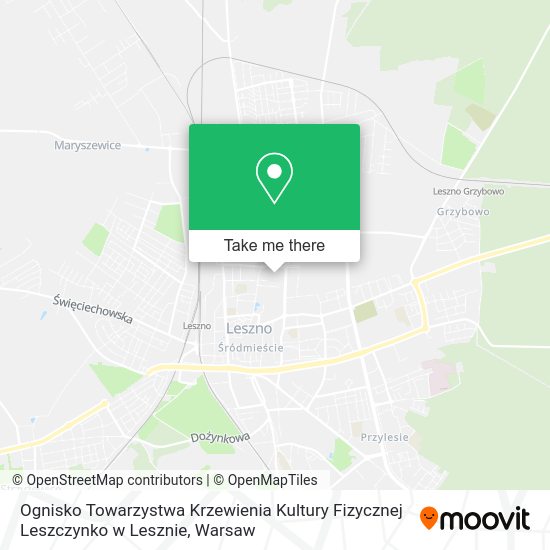 Ognisko Towarzystwa Krzewienia Kultury Fizycznej Leszczynko w Lesznie map