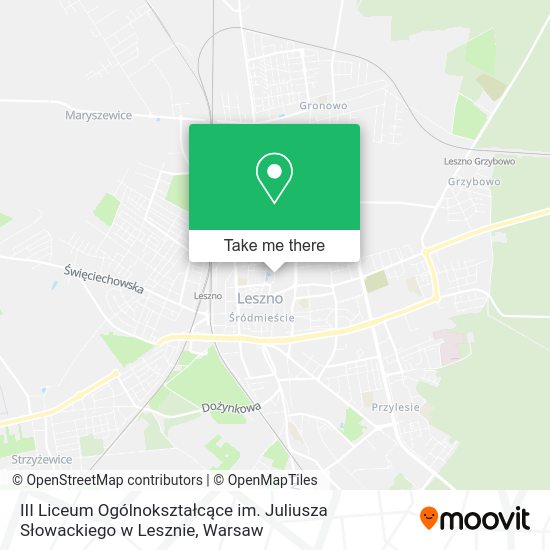 III Liceum Ogólnokształcące im. Juliusza Słowackiego w Lesznie map