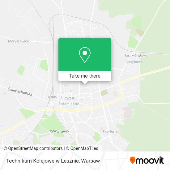 Technikum Kolejowe w Lesznie map