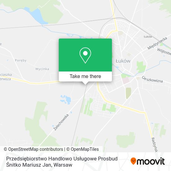 Przedsiębiorstwo Handlowo Usługowe Prosbud Śnitko Mariusz Jan map