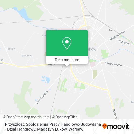 Przyszłość Spółdzielnia Pracy Handlowo-Budowlana - Dział Handlowy, Magazyn Łuków map