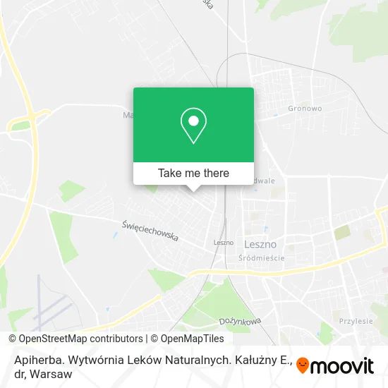 Карта Apiherba. Wytwórnia Leków Naturalnych. Kałużny E., dr