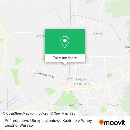 Карта Pośrednictwo Ubezpieczeniowe Kazimierz Winny Leszno