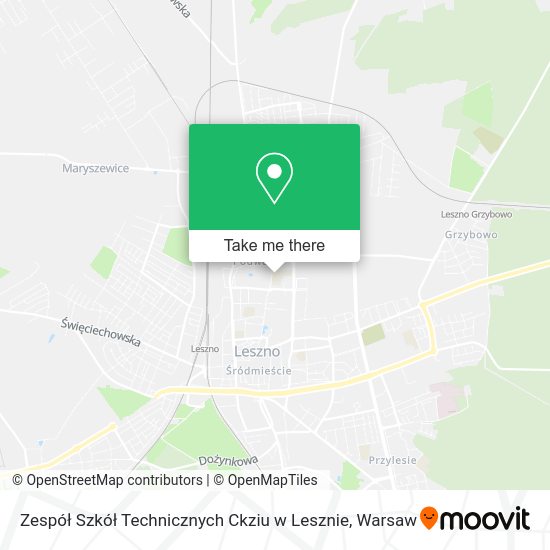 Zespół Szkół Technicznych Ckziu w Lesznie map