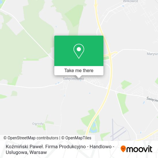 Koźmiński Paweł. Firma Produkcyjno - Handlowo - Usługowa map