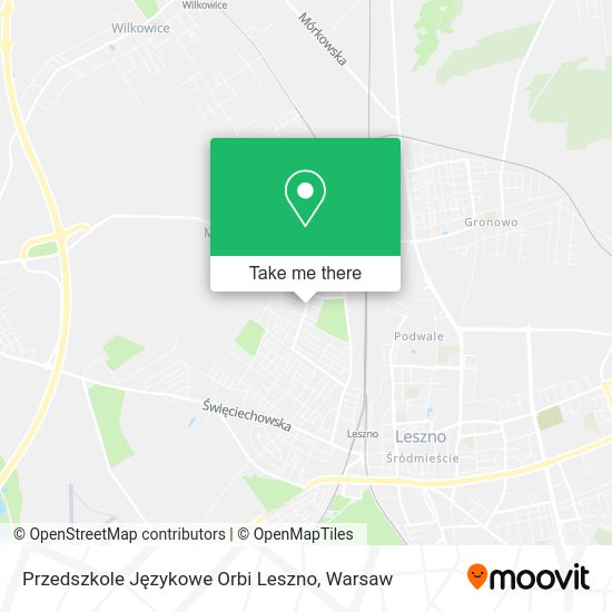 Przedszkole Językowe Orbi Leszno map