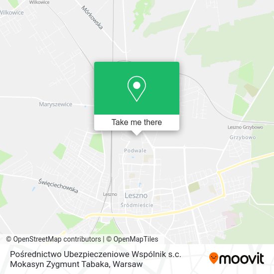 Pośrednictwo Ubezpieczeniowe Wspólnik s.c. Mokasyn Zygmunt Tabaka map