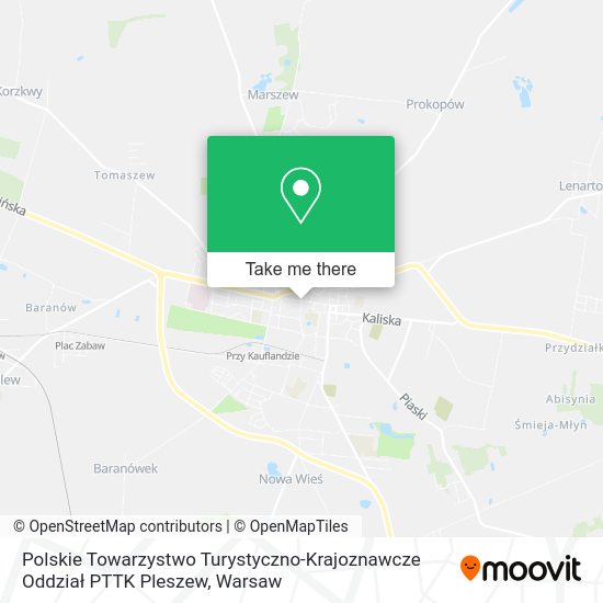 Polskie Towarzystwo Turystyczno-Krajoznawcze Oddział PTTK Pleszew map